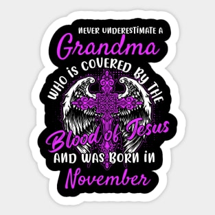 Christian Grandma who was Born in November Birthday Faith Gift Sticker